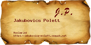 Jakubovics Polett névjegykártya